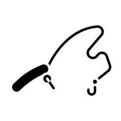 Fishing rod glyph icon