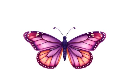 Fototapeta premium Illustration of purple butterfly