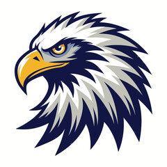 Obraz premium Angry Eagle Head Mascot Logo Vector Art Illustration. Generative AI