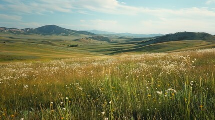 Fototapeta premium Journey through scenic grasslands