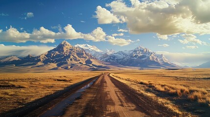 Journey to the mountain on the road