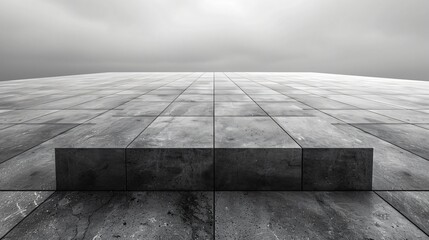 Abstract Concrete Architecture with Geometric Lines