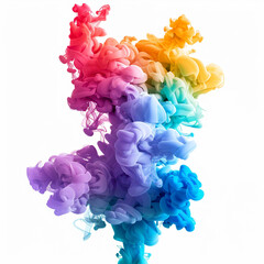 Obraz premium Abstract background with colorful rainbow 3D smoke cloud