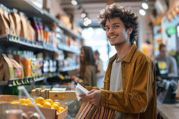 Fototapeta premium Young Customer and Salesperson in a store
