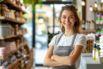Young Customer and Salesperson in a store