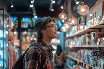 Fototapeta premium Young Customer and Salesperson in a store