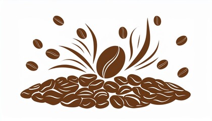 Obraz premium rich, intense aroma of freshly roasted coffee beans fills the air, as if an explosion of deep, earthy scents and warm, invigorating notes bursts forth, enveloping the senses in aromatic delight.