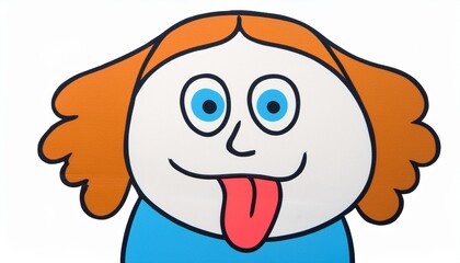 whimsical and artistic portrayal of a girl with a playful demeanor, her long, extended tongue adding a touch of comedic charm and eccentricity to the scene, capturing a unique and lively expression