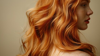 Naklejka premium Redhead Woman with Wavy Hair