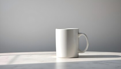 Obraz premium plain white coffee mug isolated against a soft white background