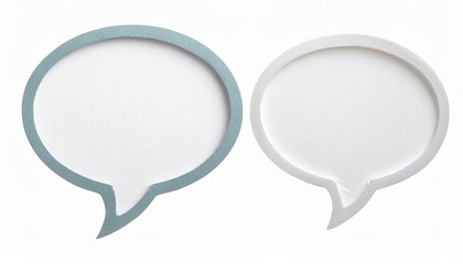 Fototapeta premium Bubble speech shape on textured white paper, featuring a set of balloon text elements isolated for retro comic use, perfect for vintage-style dialogue, and creative speech display applications