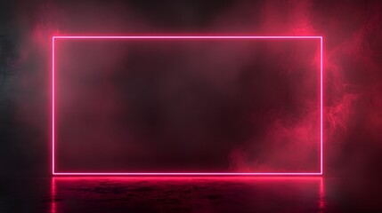 Neon Rectangle in Smoky Void 