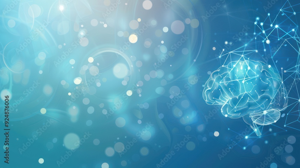 Poster abstract brain with bokeh background