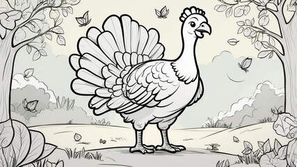 Fototapeta premium Animal Coloring Book for Children's Development with Outline Drawings