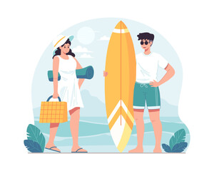 Summer vacation and travel vector illustration