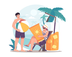 Summer vacation and travel vector illustration
