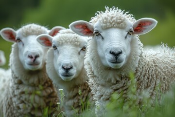 Three Sheep Looking at the Camera