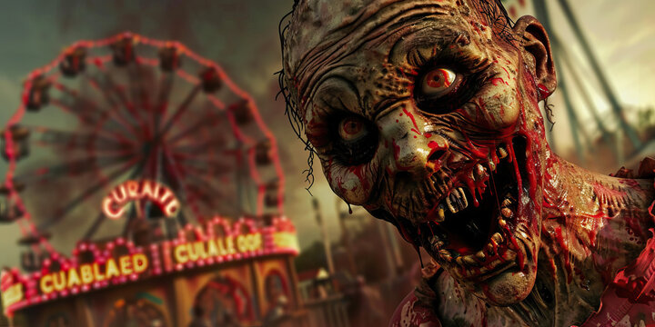 Carnival of carnage a gruesome display of horrors and zombie clowns.