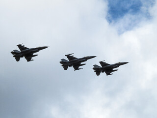 Shot of 3 F-16AM from Portuguese's Air Force on Monte Real´s Base 5 open day 2023