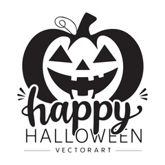 Happy halloween silhouette vector art illustration 