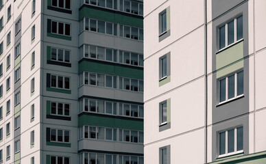 Obraz premium walls and empty windows of new modern houses in Ukraine