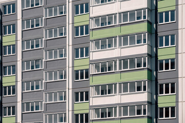 walls and empty windows of new modern houses in Ukraine