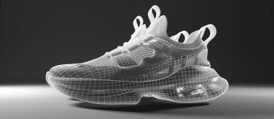 Sneaker 3D Wireframe Illustration