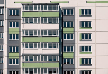 Fototapeta premium walls and empty windows of new modern houses in Ukraine