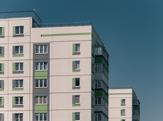 Fototapeta premium walls and empty windows of new modern houses in Ukraine