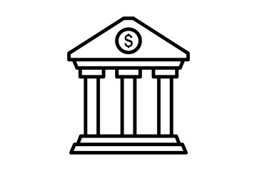 Bank icon. icon related to accounting. suitable for web site, app, user interfaces, printable etc. line icon style. simple vector design editable