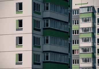 walls and empty windows of new modern houses in Ukraine