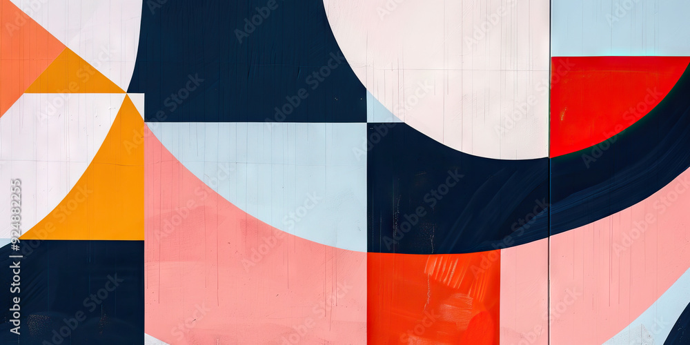 Poster geometric fusion: dynamic shapes and patterns for a modern office - picture bold geometric shapes in