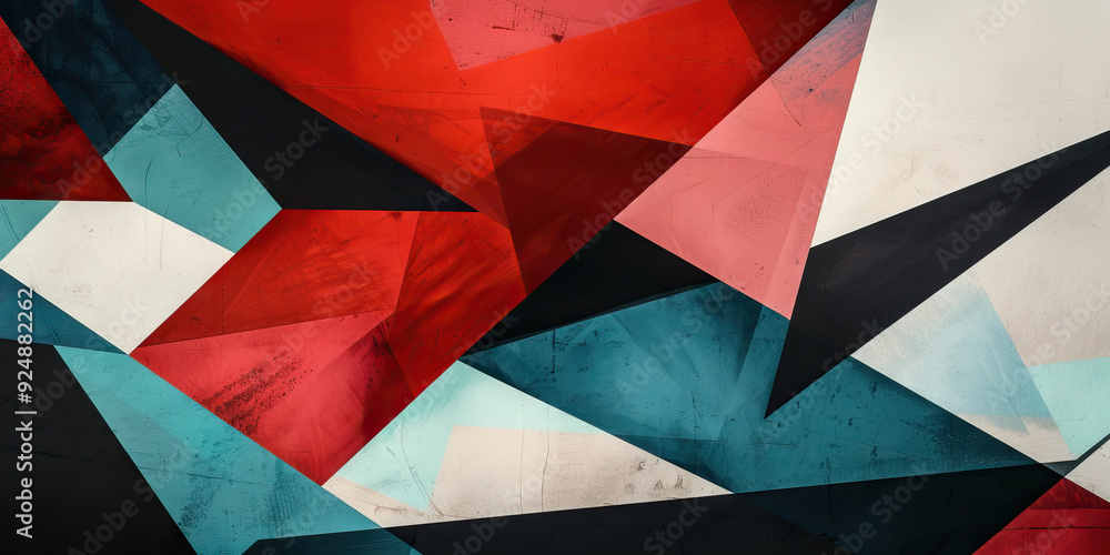 Poster geometric fusion: dynamic shapes and patterns for a modern office - picture bold geometric shapes in