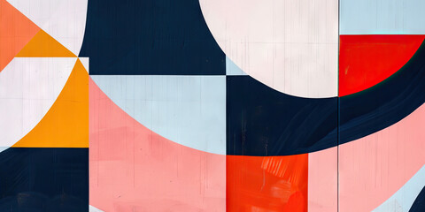 Geometric Fusion: Dynamic Shapes and Patterns for a Modern Office - Picture bold geometric shapes intersecting and overlapping, creating a sense of movement