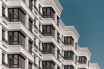 walls and empty windows of new modern houses in Ukraine