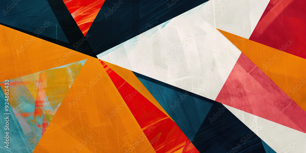 Aufkleber geometric fusion: dynamic shapes and patterns for a modern office - picture bold geometric shapes in