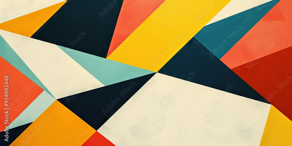 Poster geometric fusion: dynamic shapes and patterns for a modern office - picture bold geometric shapes in