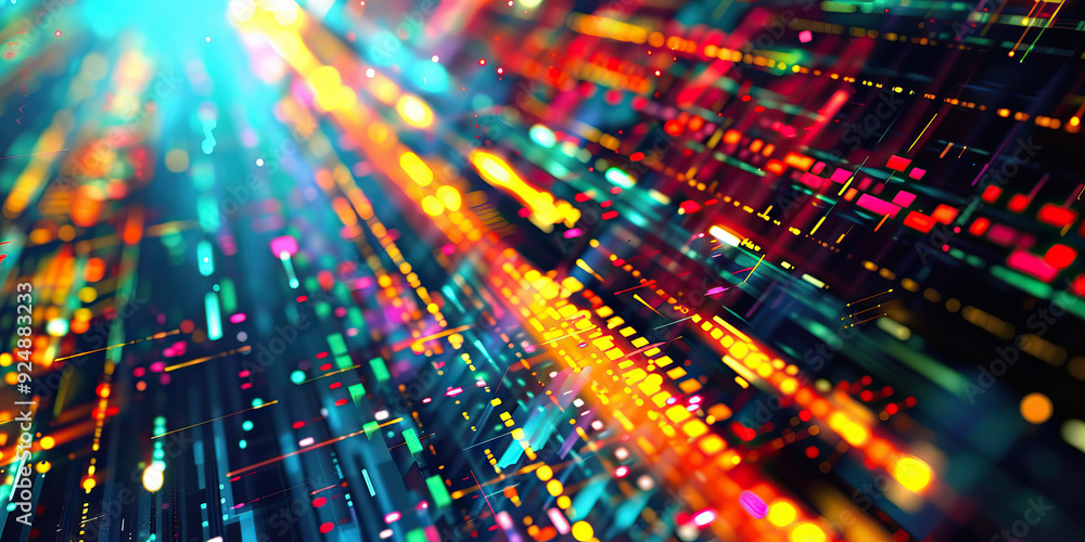 Aufkleber digital abstract art for tech savvy waves of data.