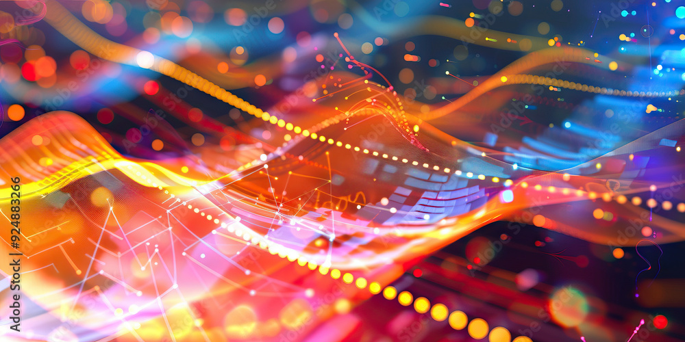Aufkleber digital abstract art for tech savvy waves of data.