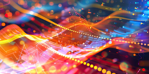 Digital abstract art for tech savvy waves of data.