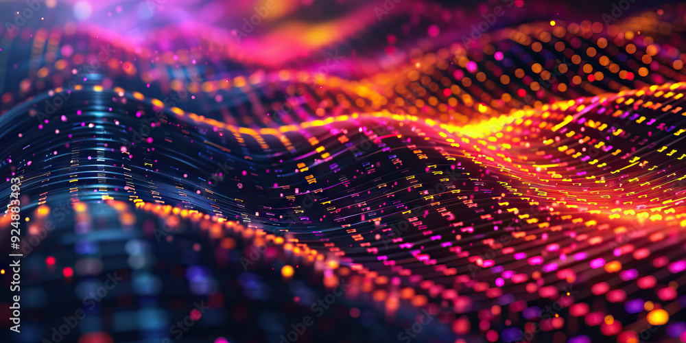 Aufkleber digital abstract art for tech savvy waves of data.
