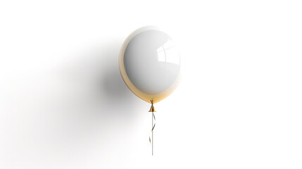 Wonderful White and gold balloon on white background