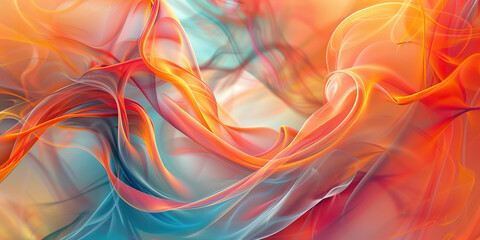 Naklejka premium Artistic Expression: Abstract Art for a Creative Workspace - Picture abstract artworks that inspire creativity and imagination, with vibrant colors and dynamic forms that stimulate the mind