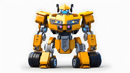 Obraz premium sedan car robot 3d