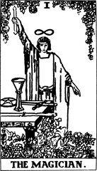 The Magician, an individual major arcana tarot card 