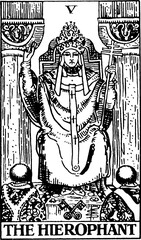 The Hierophant, an individual  major arcana tarot card