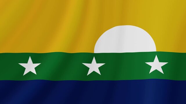 Nueva Esparta Waving Flag. Realistic Flag Animation. Seamless Loop Background.	
