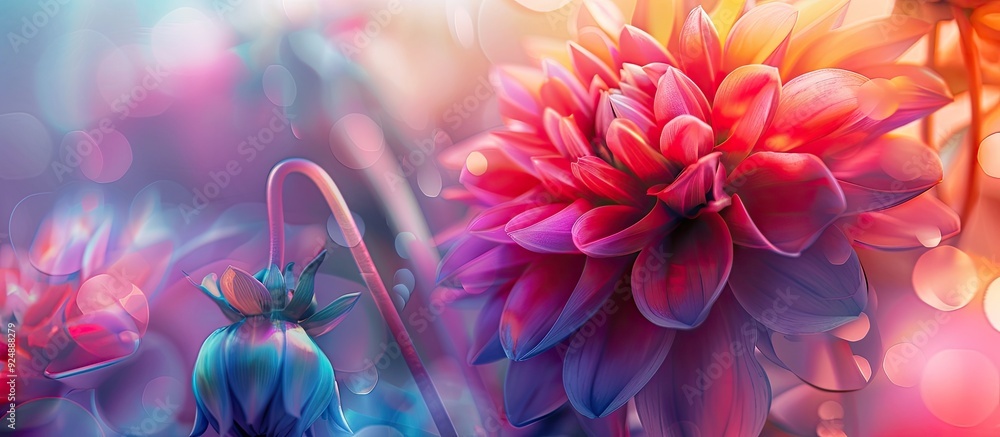 Poster vibrant flowers created using color filters perfect as a copy space image