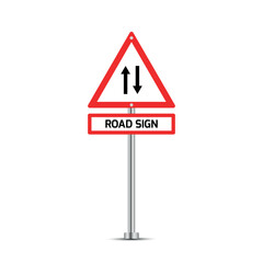 International road sign on white background.
