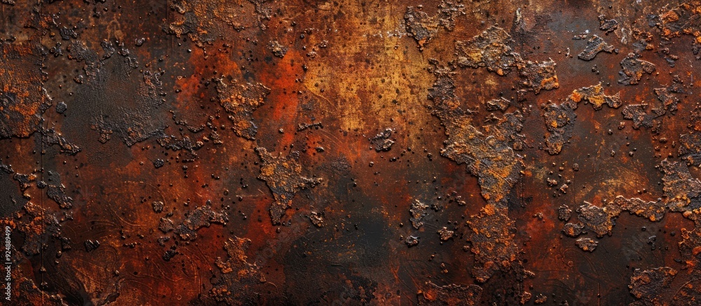 Poster a rusty iron surface with a weathered look is illustrated in this textured metal wall image with cop